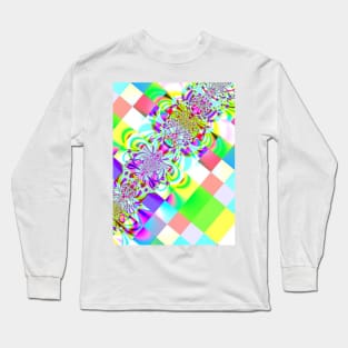 Bright Multicolor Squares Long Sleeve T-Shirt